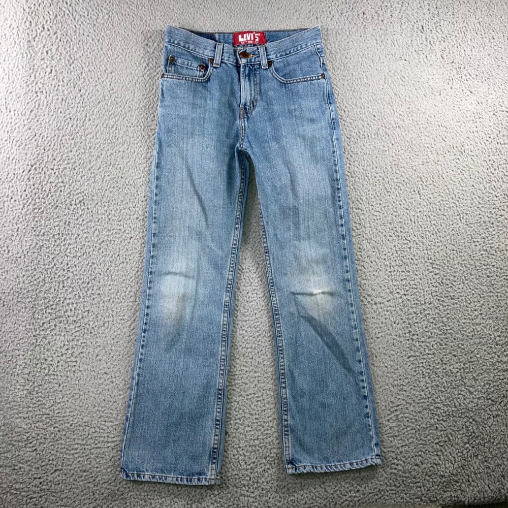 Vtg Levis 527 Slim Bootcut Jeans Boys 14 Slim Light Wash 2009 100% Cotton 26x27